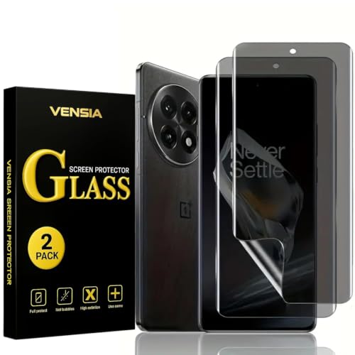 Image of (2 Pack Privacy Screen Protector for OnePlus 12 5G (6.82″) | Anti-Spy Full Coverage Flexible Film | Fingerprint Unlock Compatible | Bubble-Free | Scratch Resistant