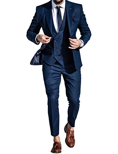 Costume trois pièces revers en pointe homme tenue de banquet premium