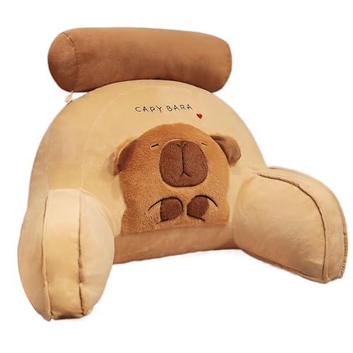 Almohada de lectura genérica – Almohada de brazo Capybara con lavable, cojín de respaldo para la cama, soporte cómodo para sofá, silla, hogar, oficina, dormir, adultos, |