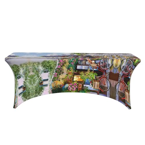 Nappe extensible élasthanne Tour Eiffel pour table fête 1,8m - 3