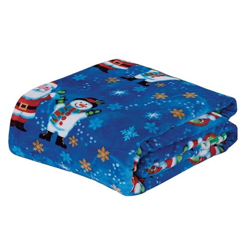 TianWlio Couverture de Noël Couverture Personnalisée Motifs de Noël Imprimé Plaid Décorations Doux Confortable Canapé Patchwork Couvertures Classique Jeté de Noël pour Lit Canapé (G, A)