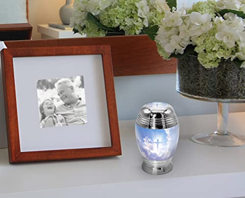 Image of Heavenly Cross Cremation Urn for Ashes Adult Male - Personalized Urn for Ashes for Women Decorative Urns - Beautifully Handcrafted Cross Urn