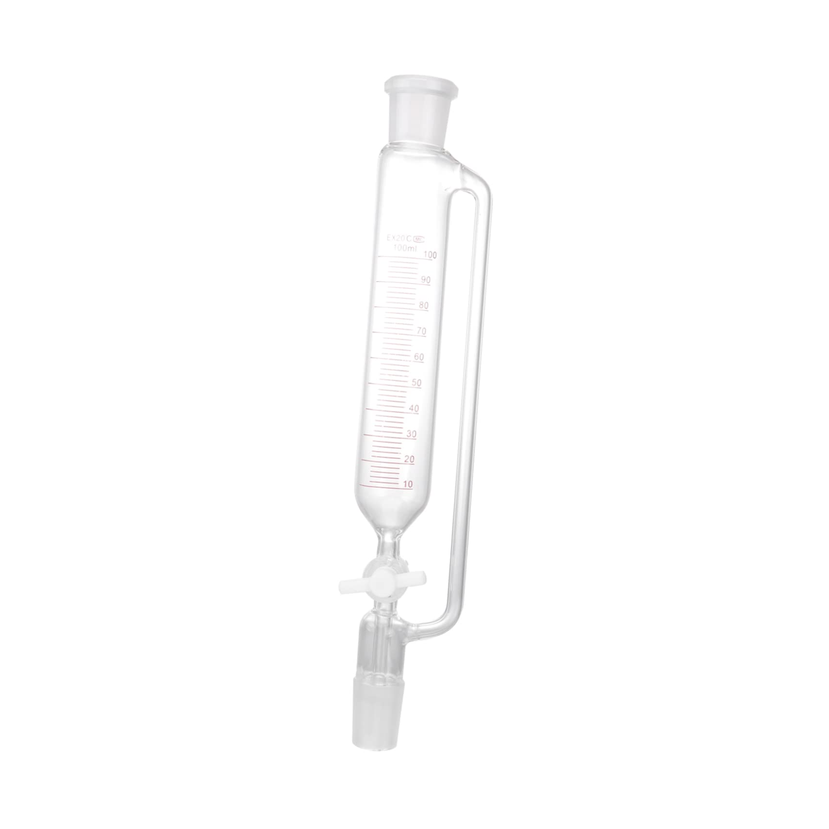 Glas Scheidetrichter 100 Ml Mit Ptfe Pistonschleuse Konisch Zylindrisch Druckstabil Für Labor Flüssigkeitstrennung