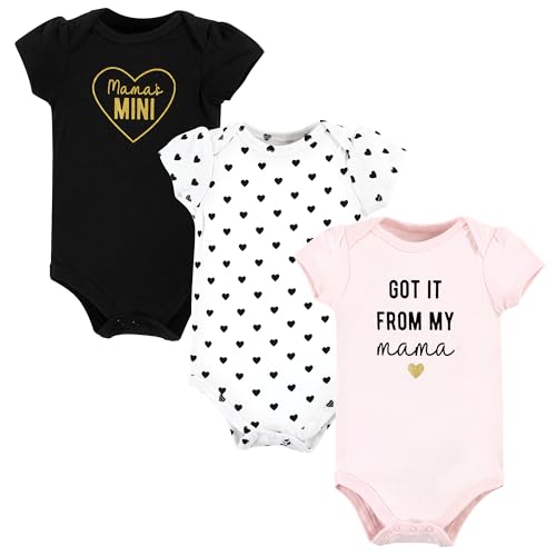 Hudson Baby Unisex Baby Cotton Bodysuits, Mama Heart, 6-9 Months