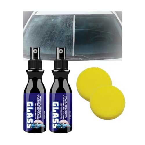 Spray Impermeabilizante Potente para Vidrios de Auto, Spray Antivaho para Vidrios, Repelente de Agua para Parabrisas, Repelente de Lluvia para Parabrisas de Auto (2PCS)