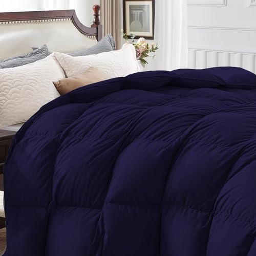 Image of Restful Sleep All Weather Comforter Double Bed Size - Dohar /Rajai /Blanket /Duvet -250 GSM Quilt Soft Microfiber Fill Double Bed (90 inchX100 inch) - Navy Blue Color