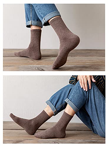 Mens Cotton Crew Socks Thin Cushioned Cotton Socks for Mens Calf Socks 7Pairs4
