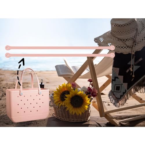Image of Replacement Straps for Large Rubber Beach Bag, Replacement Handles with 4 Snaps for Rubber Beach Bag, EVA Bag Strap Replacement, Beach Bag Repair Kit
