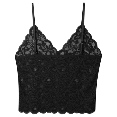 ABAFIP Men’s Sissy Lace Cami Top Floral Sheer Camisole Ruffle V-Neck Sleeveless Shirt See Through Undershirt2