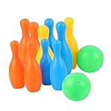 WHAMVOX Boy Girl Bowling Ball Toy Set Pins Bowling Balls with Finger Design Interactive Indoor Games for Toddlers Bright Colors for Fun and Learning