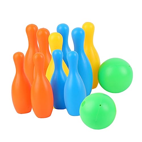 WHAMVOX Boy Girl Bowling Ball Toy Set Pins Bowling Balls with Finger Design Interactive Indoor Games for Toddlers Bright Colors for Fun and Learning