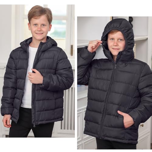 Lovekider Boys Winter Coat 4-16 Years Lightweight Puffer Jacket Kids Hooded Packable Down-alternative Outerwear3