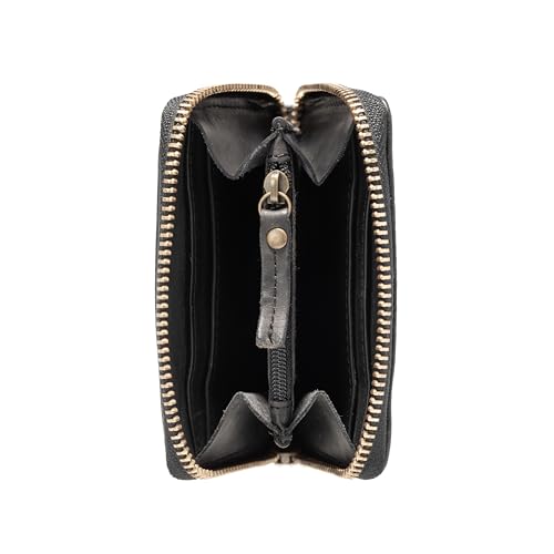 Purse Black Noir Maître Forst Dalin portefeuille compact avec zip