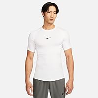 Nike FB7932-100 M NP DF Tight Top SS Maglia Lunga Uomo White/Black Taglia M