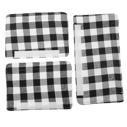 Lurrose 3 Piezas Cubierta Del Mango Del Refrigerador Cubiertas De Manijas De Puertas Para Calentar Aparato Mangos Accesorio Calor Fridge Horno Microonda Paño Negro