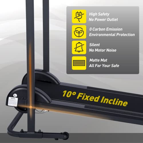 Elderly Treadmills For Home, Running And Walking Folding Manual Treadmill Shock-Absorbing Mechanical Walking Machine Cardio Fitness Exercise For Home Household Walker (White) #TOP3