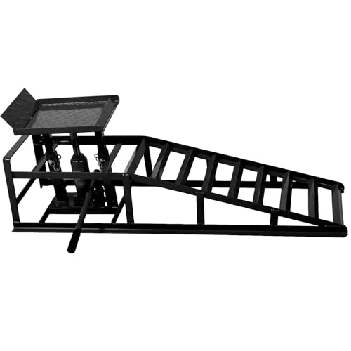Car Lifts for Home Garage, Auto Truck Service Ramps Lifts, Portable Heavy Duty Vehicle Dumbwaiter Ramps 5 Ton, Automotive Hydraulic Dumbwaiter Repair Frame Lift(2 Pack) Black miniatura 3