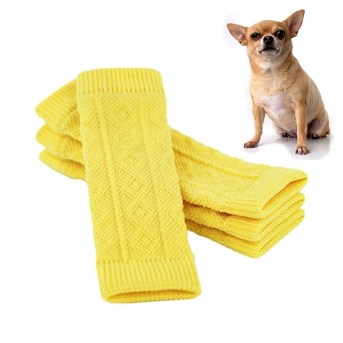 4Pcs Dog Elbow Protector - Dog Leg Warmers, Pet Leg Wound Protector, Elastic Pet Leg Hock Protectors, Dog Socks Knee Pads, Dog Leg Warmer Wrap Protector, For Small Medium Dogs Cats, Skin Friendly