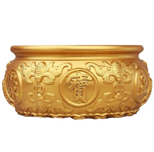 Cuenco Feng Shui de Latón Macizo con Diseño de Pez y Murciélago 2