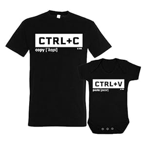 Kopieer en plak papa zoon vader dochter bijpassende set T-shirt bodysuit grappig cadeau zwart