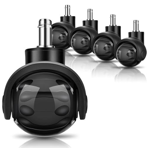 Juego de 5 ruedas para silla de oficina, 11 x 22 mm, ruedas para sillas de juegos (no para 1KEA), ruedas de silla de oficina, ruedas de repuesto para todo tipo de suelos duros y alfombras, sin