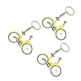 ANDRESLAD 3 Stück Fahrrad Schlüsselanhänger Aus Metall Gelb Lackiert Vintage Retro...