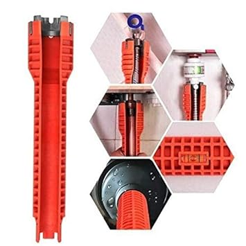 ShopiBuy Sink Faucet Installer Multifunctional Socket Wrench Installer Water Pipe Spanner Tool Water Pipe Wrench Tool for Plumbers Homeowners or Toilet Bowl Bathroom Kitchen Plumbing