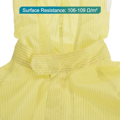 Image of MECCANIXITY ESD Lab Coat Anti Static Clothing Science One Piece Cloth Elastic with Hat Hood Wear Uniform