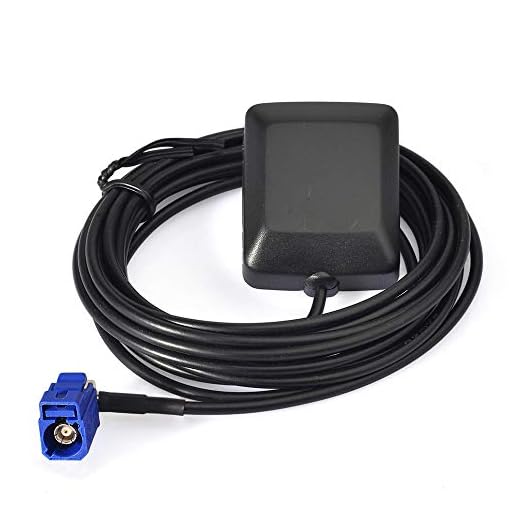 Eightwood Waterproof Active Navigation GPS Antenna Fakra Blue C Female Right Angle Magnetic Base for Car Stereo Head Unit