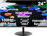 Minifire 24 Inch Monitor 100Hz, USB Type-C Port, Eye-Care for Business Office,...