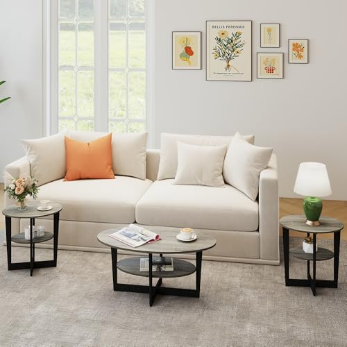VPSMAT Coffee Tables for Living Room 3-Piece Set, Round Coffee