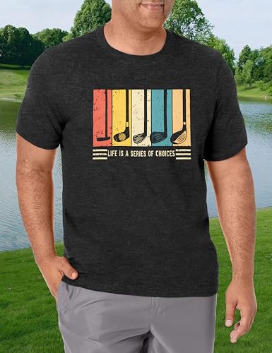 Golf Shirts for Men Funny Mens Golf Graphic T-Shirts Life is a Series of Choices Shirts Casual Sporty Tee Golf Gifts3