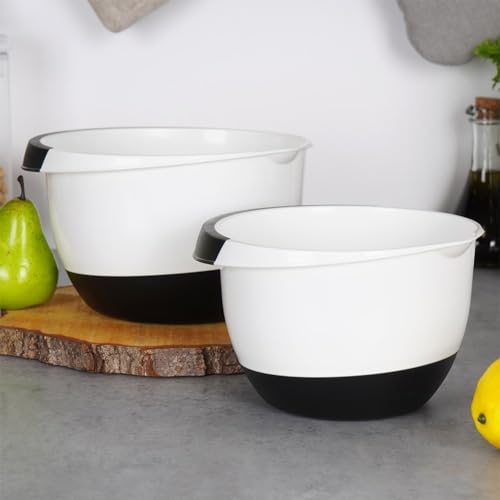 Foto von Excellent Housware Rührschüssel Set 3,5 & 2,0 Liter - Schüsseln mit Stoppboden für sicheren Halt - Schüsselset zum Mischen & Verrühren - Schüssel Teigschüssel Kochschüssel