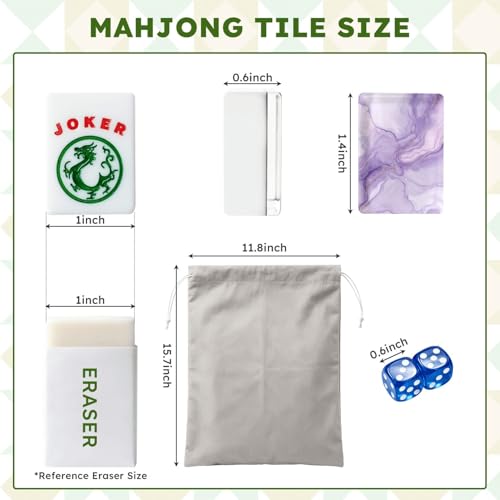 Juego de Mesa American Mahjong Set con Fichas Acrílicas y Bolsa miniatura 2