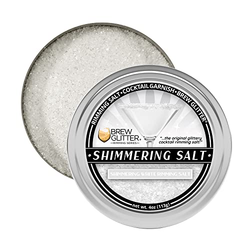 Brew Glitter - Shimmering Rimming Salt (4oz, 1x Bar Tin) Edible Glitter Blended Cocktail Garnish for Mixed Drinks and Beverages (White, 4oz) - Thumbnail 4