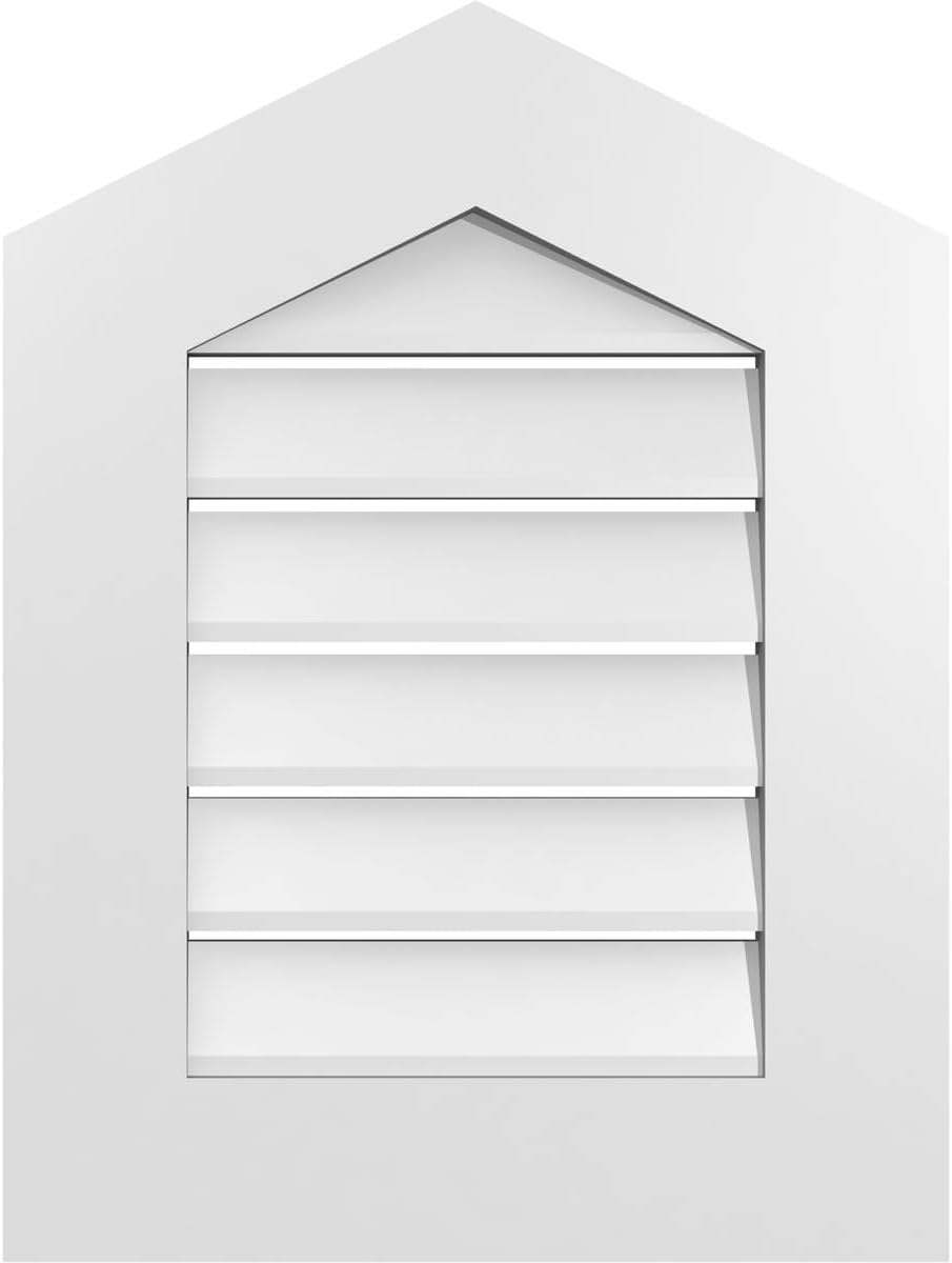 GVSPE18X2401SF-06 Peaked Top Standard Frame, Primed Tan Signature Series Surface Mount Gable Vents, 18-in. W x 24-in. H