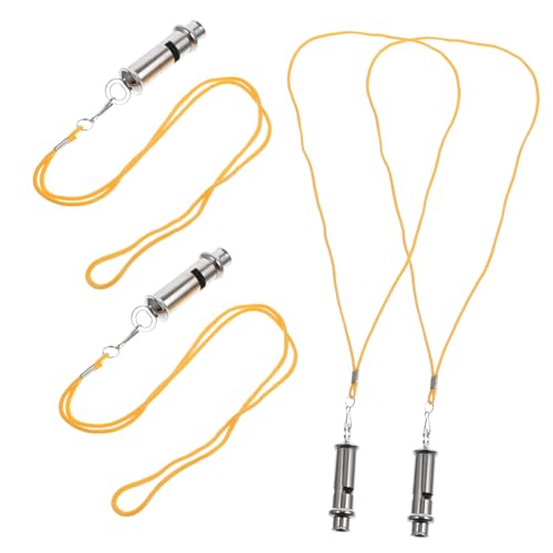 4 silbatos de acero inoxidable para árbitros y deportes miniatura 1