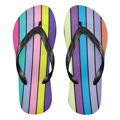 Stripes Rainbow Flip Flop Beach Summer Casual Sandal for Women & Men Shower Shoes 20861940