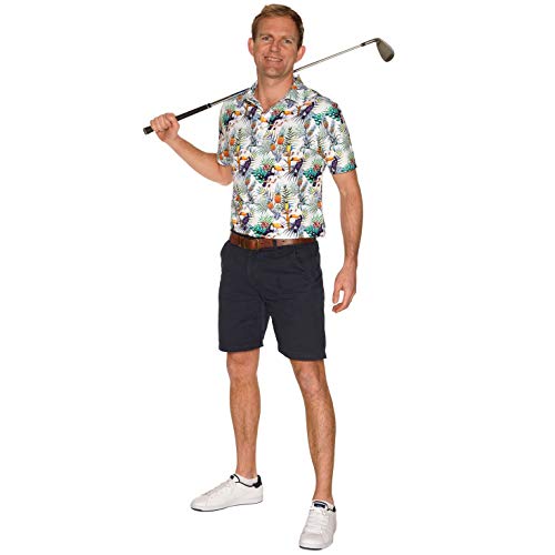 Royal & Awesome Toucan Funny Golf Shirts For Men, Colorful Mens Golf Shirt, Crazy Golf Shirts For Men, Funny Golf Polos For Men, Hawaiian Golf Shirts For Men #TOP3