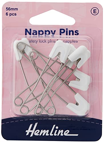 Hemline - Hemline - Epingles de couches de bébé - Blanc - 5.5cm - Set de 6