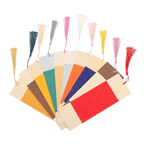 TEMPNAP 2パック 楷書創意?染書? 大号洒金款 ペーパークラフト和風ブックマーク タッセル付き 古風装飾用吊り下げタグ 書道用 素材使用