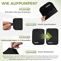 ATEPA Sitzkissen Outdoor, Aufblasbares Sitzkissen, Schwarz – Ansicht 3