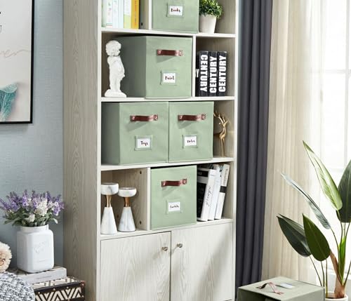 DECOMOMO Storage Bins, Cube Storage Bin with Labels, Fabric Storage Cubes for Shelves (10.5