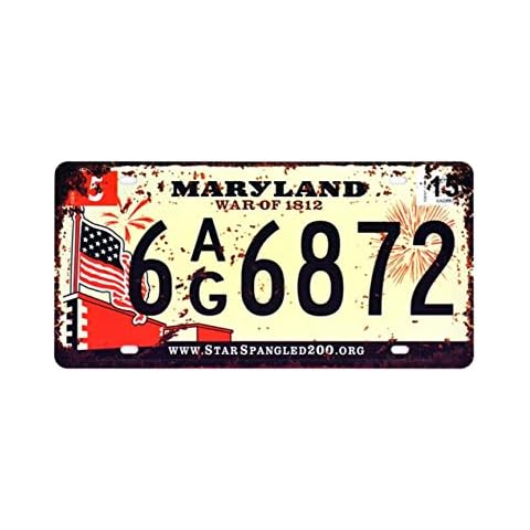 Eureya Placa de Metal Maryland War of 1812 6ag 6872, 30X15cm Cover