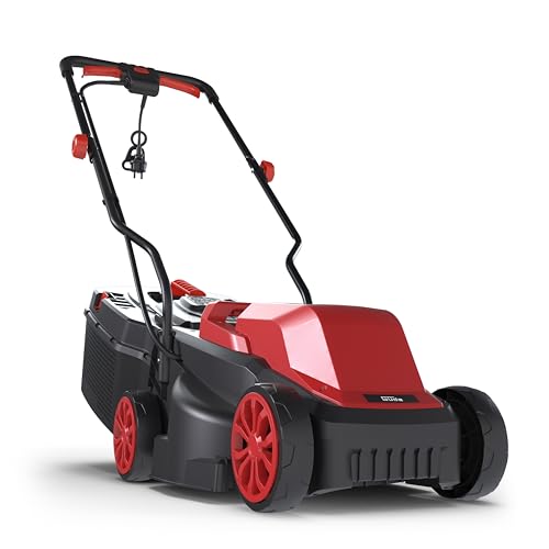 Güde Cortacésped Eléctrico 320/1300 (230 V, 1300 W, Velocidad del Motor 3500 1/min, Ancho de Corte 32 cm, Cesta colector de Hierba 30 l, 3 Niveles de Ajuste de Altura de Corte 25-65 mm,