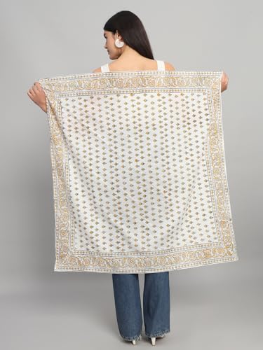 Image of Ravaiyaa - Attitude is everything Sanganer Hand Block Printed Scarves Pure Cotton Scarf Square Hijab Dupatta 40 inch X 40 inch Inch