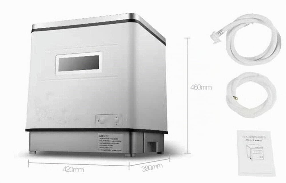 Lavavajillas de mesa 42 × 36 × 46 cm con función de calor a 70 °C, 1500 W, para apartamentos, dormitorios, autocaravanas y camping
