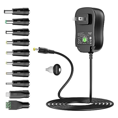 Basicvolt Universal Power Supply 5V 6V 7.5V 9V 12V 13.5V 15V 3A 2.5A AC DC Power Adapter 45W Wall Charger with 5V 2A USB Plug for Electronics 2.5A 2500mA 3000mA 3Amp Max with 12pcs Adaptor Tips Cover