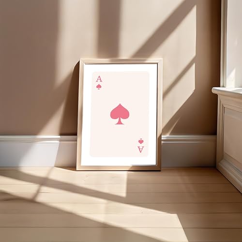 Image of BLINKART Playing Card Aesthetic Modern Art Walls With Frame | Natural Wood Texture | Living Room Bedroom Office Wall Decoration | Poster Home Decor Frames Wall Bedroom | 12x8 Inches (D232)