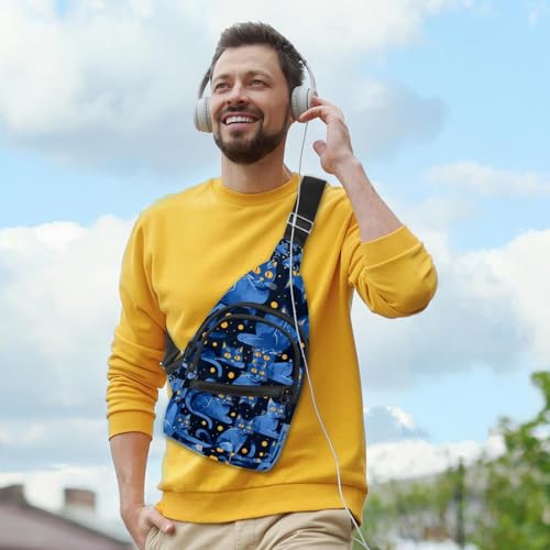 Mochila cruzada de gato ligera para senderismo y viajes con riñonera multicolor 6